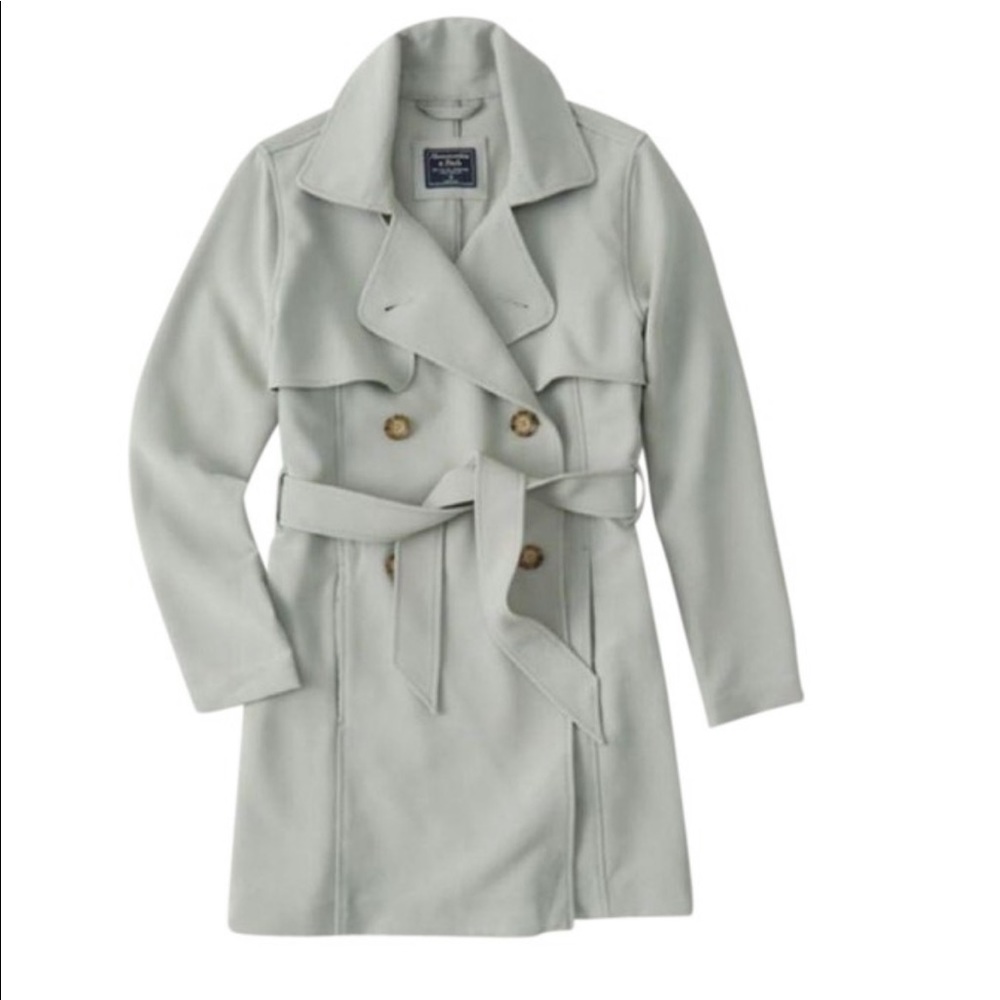 Mint green drapey trench coat